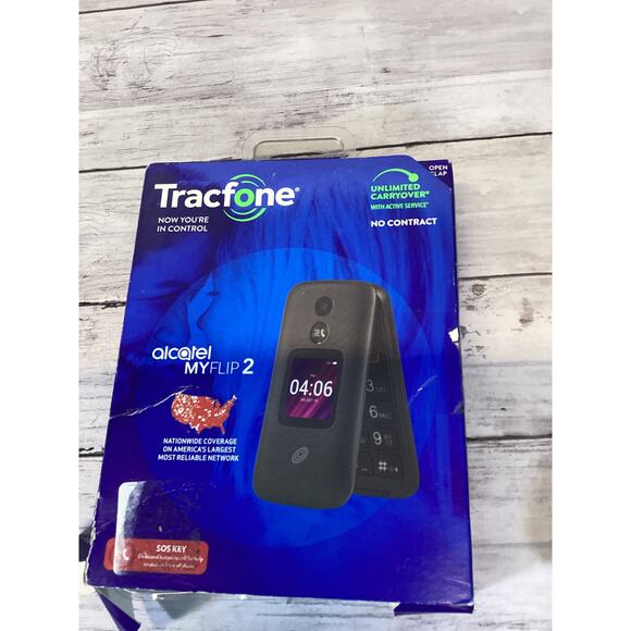 Tracfone Alcatel MYFLIP 2 (A406DL) Prepaid Flip Phone T9 - Picture 1 of 3